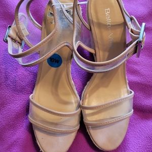WEDGES Transparent and Blush Espadrille - Size 10